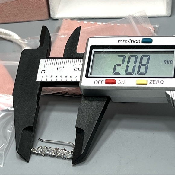 Sterling Silver Rhodium Plated Cubic Zirconia Hook Back Drop Earrings - Picture 5 of 5